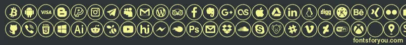 social media Font – Yellow Fonts on Black Background