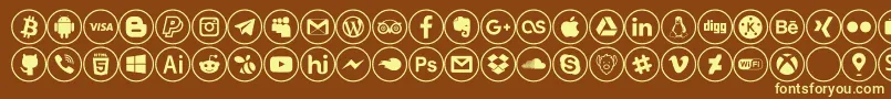 Czcionka social media – żółte czcionki na brązowym tle