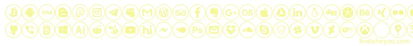 social media Font – Yellow Fonts on White Background