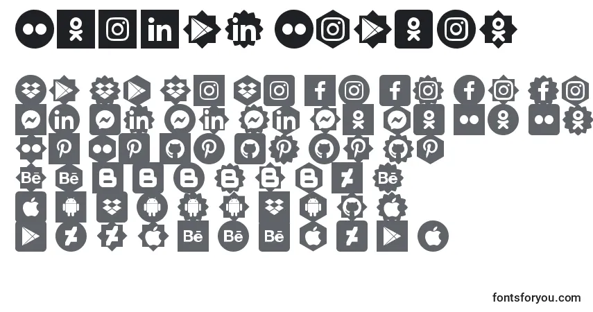 Schriftart Social Shapes – Alphabet, Zahlen, spezielle Symbole