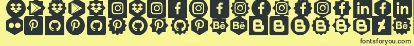 Social Shapes Font – Black Fonts on Yellow Background