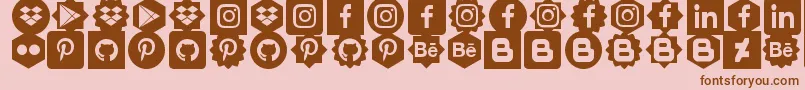 Social Shapes Font – Brown Fonts on Pink Background