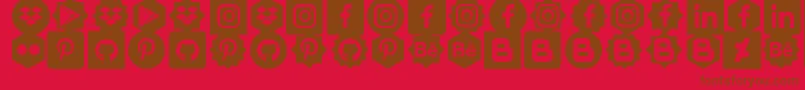 Social Shapes Font – Brown Fonts on Red Background