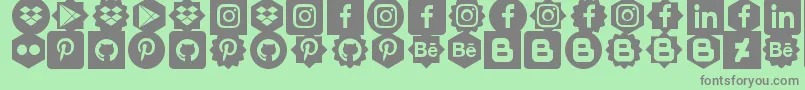 Social Shapes Font – Gray Fonts on Green Background