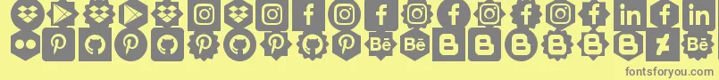 Social Shapes Font – Gray Fonts on Yellow Background