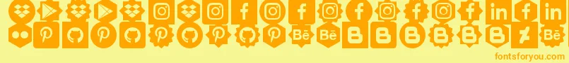 Social Shapes Font – Orange Fonts on Yellow Background