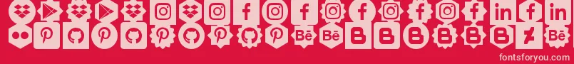 Social Shapes Font – Pink Fonts on Red Background