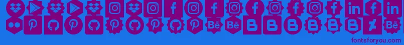 Social Shapes Font – Purple Fonts on Blue Background