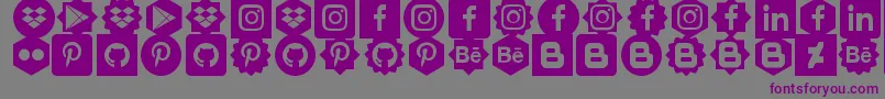 Social Shapes Font – Purple Fonts on Gray Background