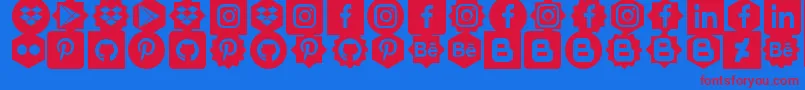 Social Shapes Font – Red Fonts on Blue Background