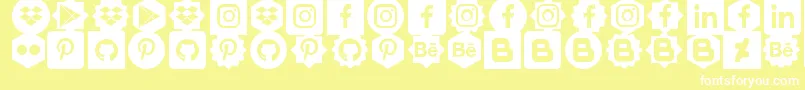 Social Shapes Font – White Fonts on Yellow Background