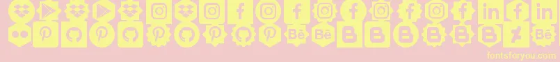 Social Shapes Font – Yellow Fonts on Pink Background