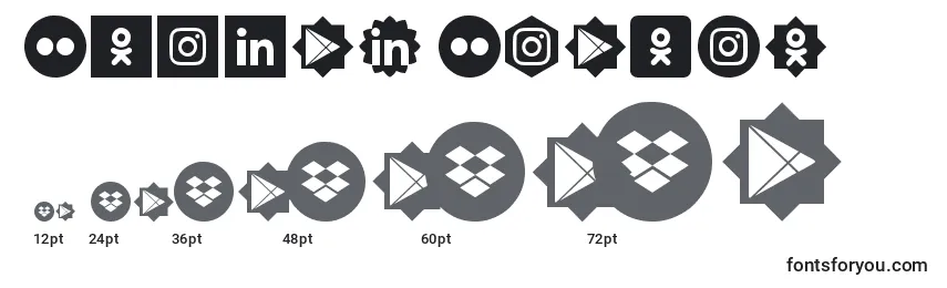 Размеры шрифта Social Shapes