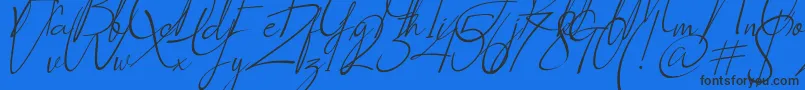 フォントSocialitta Italic – 黒い文字の青い背景