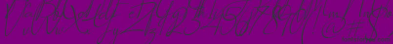 Fonte Socialitta Italic – fontes pretas em um fundo violeta