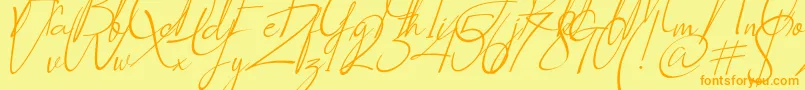 Socialitta Italic Font – Orange Fonts on Yellow Background