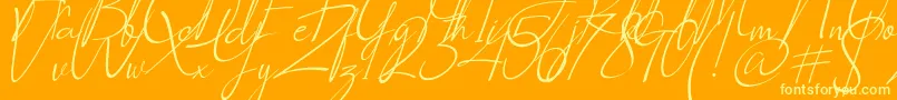 Socialitta Italic Font – Yellow Fonts on Orange Background