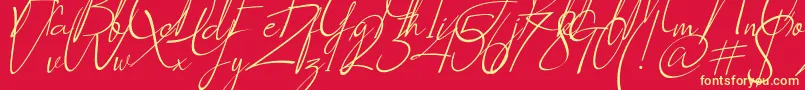 Socialitta Italic-fontti – keltaiset fontit punaisella taustalla