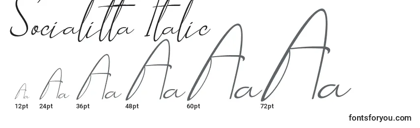 Größen der Schriftart Socialitta Italic