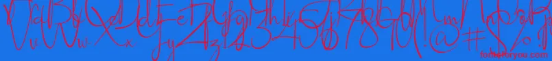 Socialitta Font – Red Fonts on Blue Background