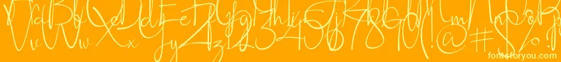 Socialitta Font – Yellow Fonts on Orange Background