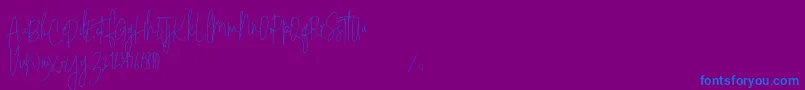 Sodera Personal Use   Copy-Schriftart – Blaue Schriften auf violettem Hintergrund