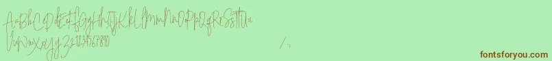 Шрифт Sodera Personal Use   Copy – коричневые шрифты на зелёном фоне