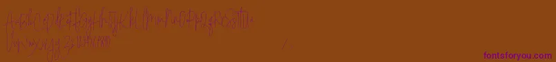 Sodera Personal Use   Copy Font – Purple Fonts on Brown Background