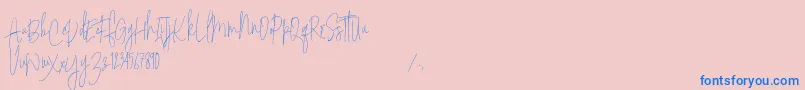 Sodera Personal Use   Copy-Schriftart – Blaue Schriften auf rosa Hintergrund