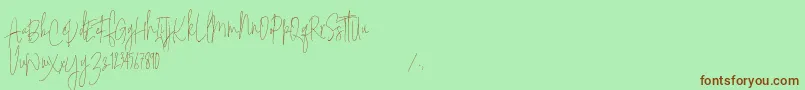 Sodera Personal Use   Copy Font – Brown Fonts on Green Background