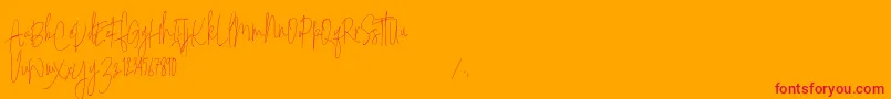 Sodera Personal Use   Copy Font – Red Fonts on Orange Background