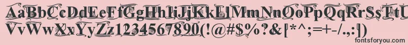 TimesOldAttic-fontti – mustat fontit vaaleanpunaisella taustalla