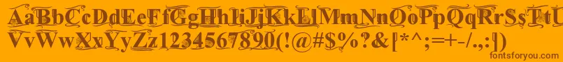 TimesOldAttic-Schriftart – Braune Schriften auf orangefarbenem Hintergrund