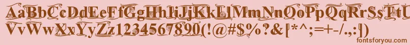 フォントTimesOldAttic – ピンクの背景に茶色のフォント