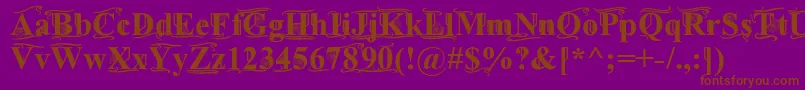 Шрифт TimesOldAttic – коричневые шрифты на фиолетовом фоне
