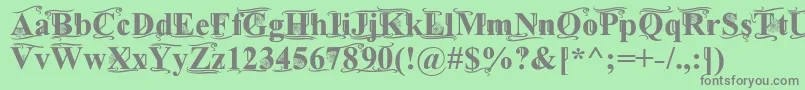 フォントTimesOldAttic – 緑の背景に灰色の文字