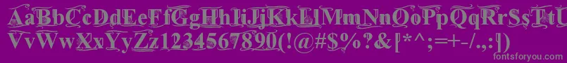 TimesOldAttic-fontti – harmaat kirjasimet violetilla taustalla
