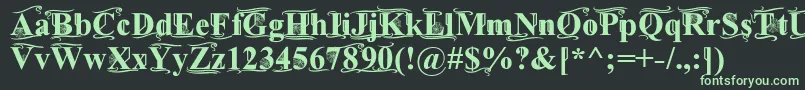 フォントTimesOldAttic – 黒い背景に緑の文字