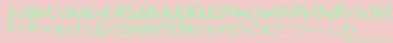 フォントTimesOldAttic – ピンクの背景に緑の文字