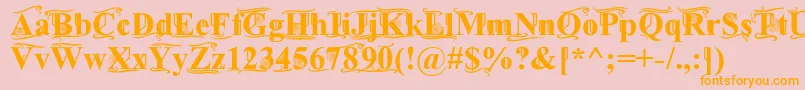 TimesOldAttic-Schriftart – Orangefarbene Schriften auf rosa Hintergrund