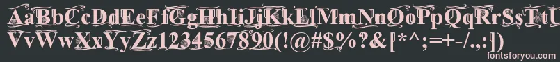 TimesOldAttic-fontti – vaaleanpunaiset fontit mustalla taustalla