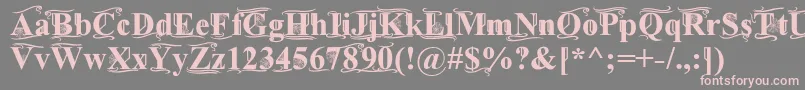 フォントTimesOldAttic – 灰色の背景にピンクのフォント