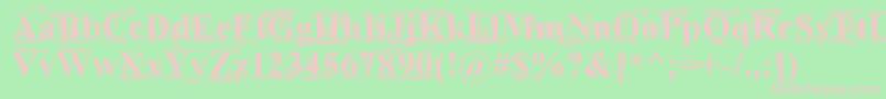 フォントTimesOldAttic – 緑の背景にピンクのフォント