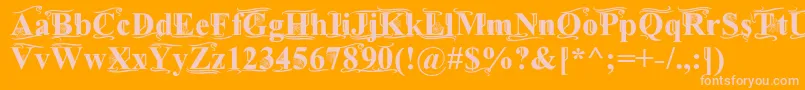 TimesOldAttic-fontti – vaaleanpunaiset fontit oranssilla taustalla