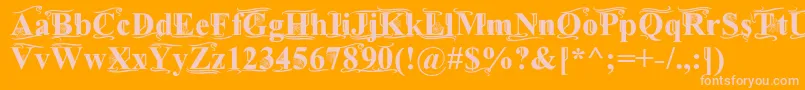 TimesOldAttic Font – Pink Fonts on Orange Background