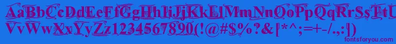 Шрифт TimesOldAttic – фиолетовые шрифты на синем фоне