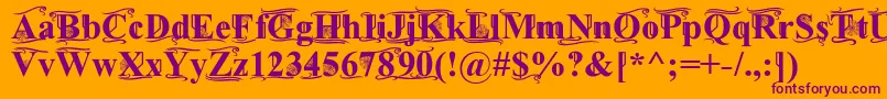 TimesOldAttic-fontti – violetit fontit oranssilla taustalla