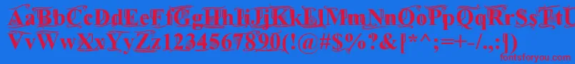 フォントTimesOldAttic – 赤い文字の青い背景