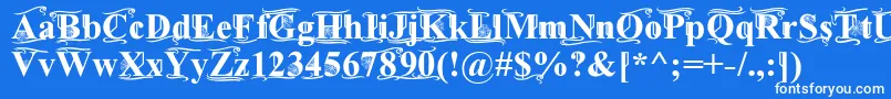 フォントTimesOldAttic – 青い背景に白い文字