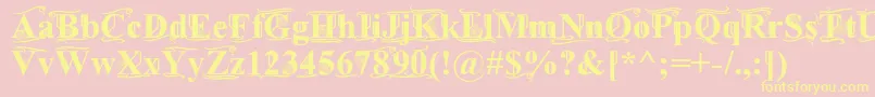 Шрифт TimesOldAttic – жёлтые шрифты на розовом фоне